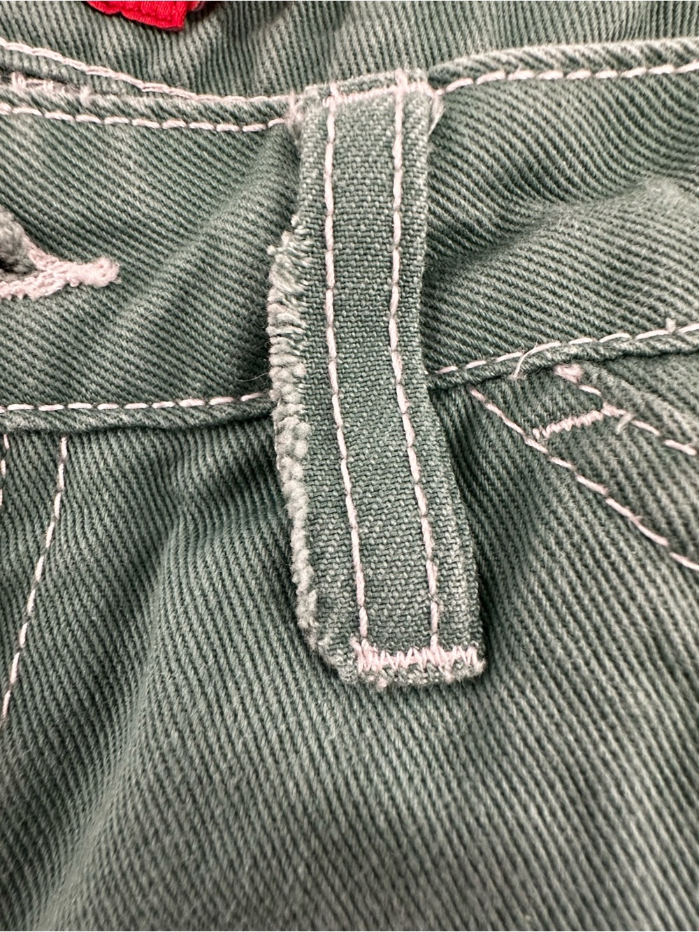 💚🔥🔨Dickies Girl CP20 Sage Green Contrast Stitch Carpenter Pants Size 7/28 - Picture 7 of 7